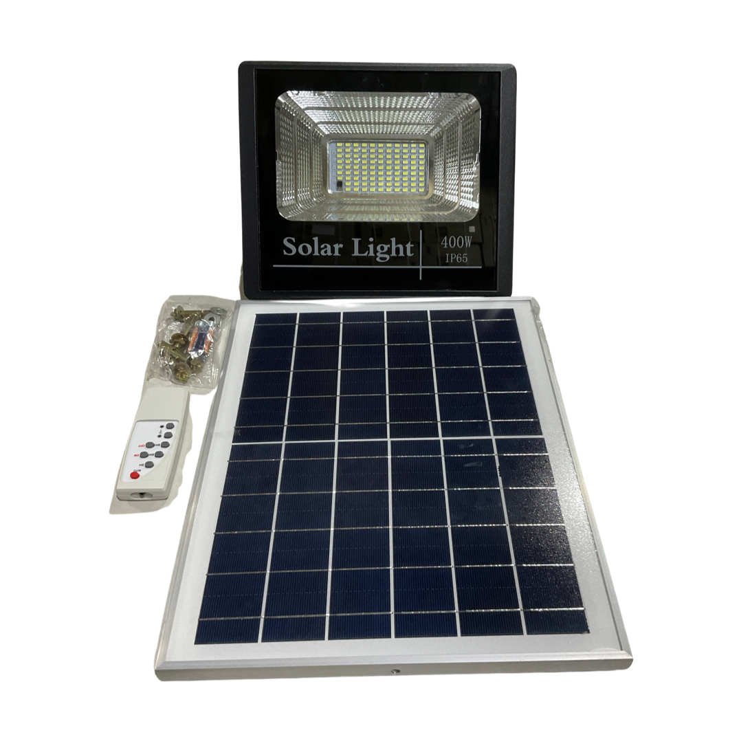 Small solar powered 400W spotlight