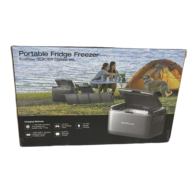 EcoFlow GLACIER Classic Portable Fridge Freezer 35L – AC / 12-24V DC / Solar