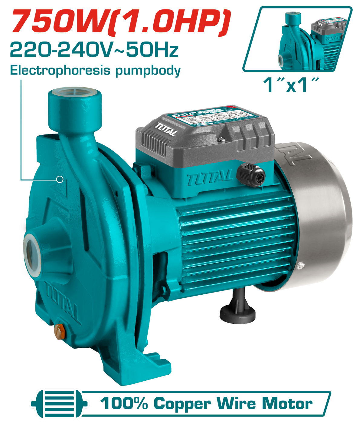 TOTAL 1 HP 1*1 Centrifugal Pump TWP27506