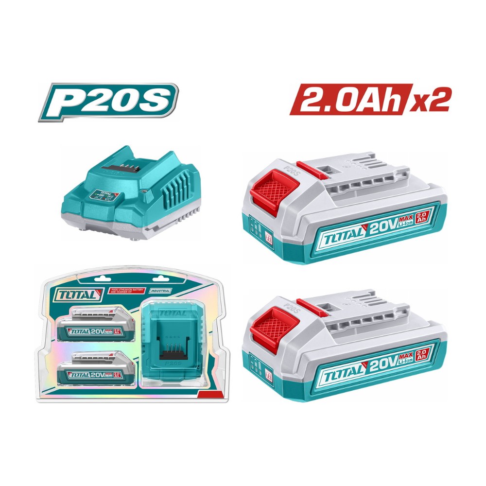 TOTAL P20S Lithium-Ion battery and charger kit (TFBCPK2212E) TFBCPK2212