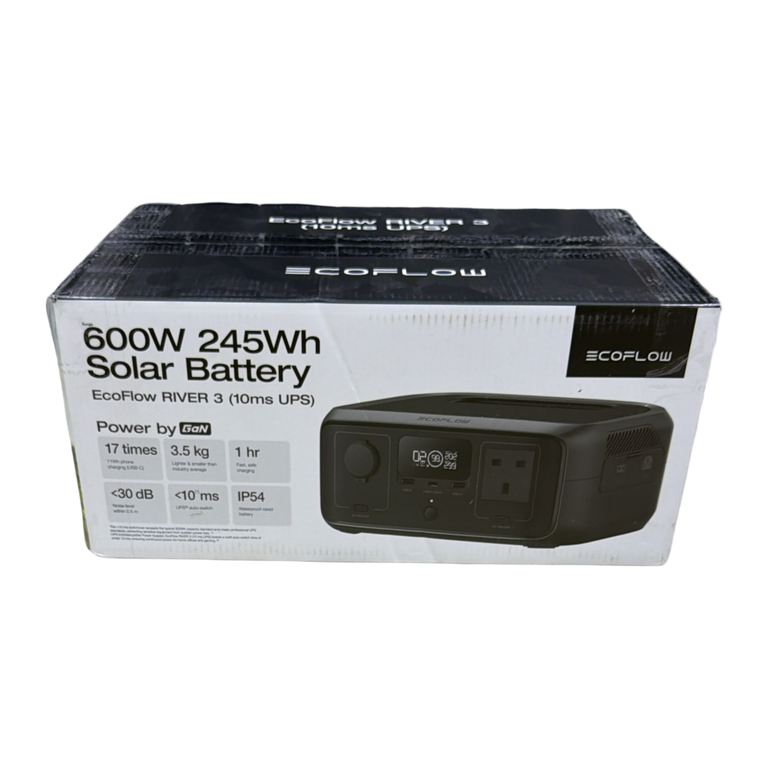 EcoFlow RIVER 3 (10ms UPS) Portable Power Station – 245Wh LiFePO4 – 300W AC (600W Surge)