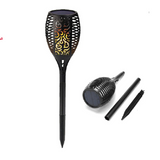 Solar flame garden lighting