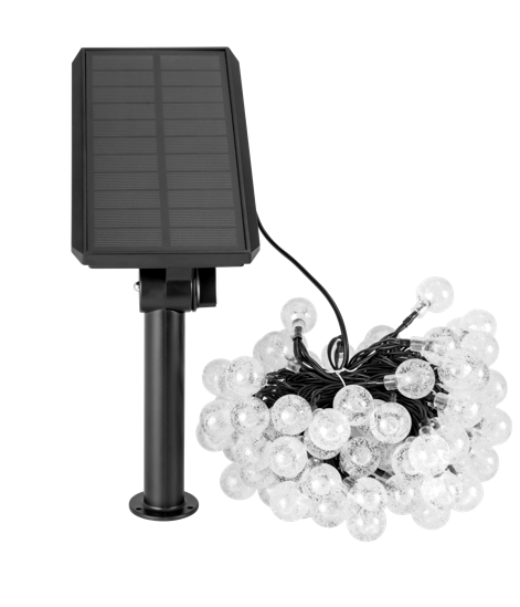 DS036 Solar String Light – 10m | Warm Light / RGB with DC Charging