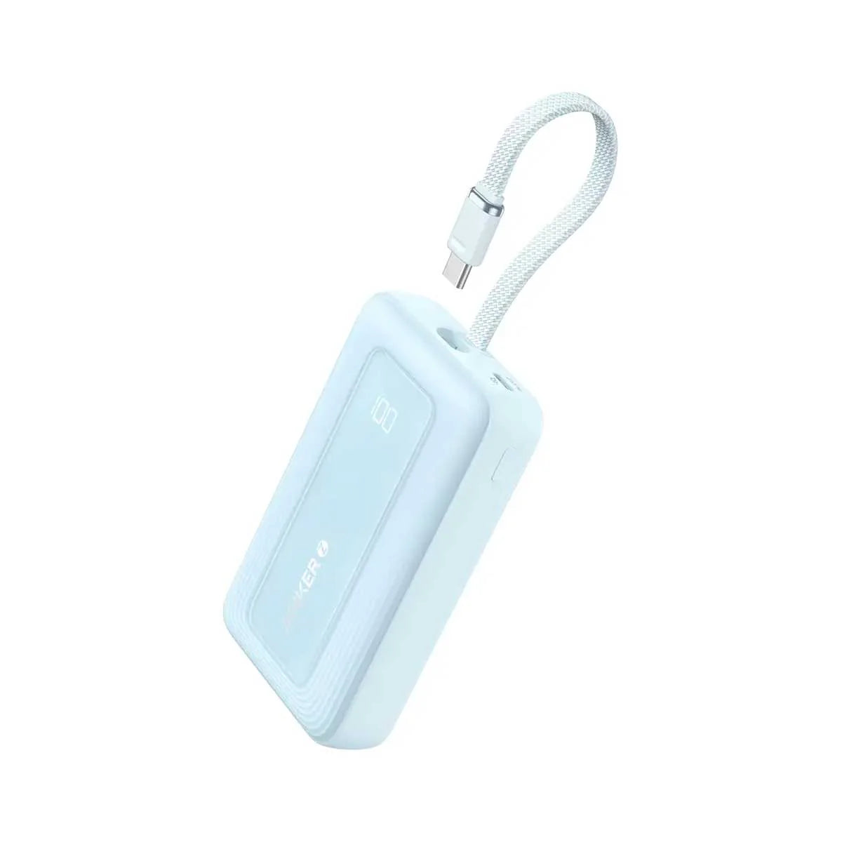 انكر باور بانك  زولوA1689H31 (20 كيلو، 30 واط، كابل USB-C مدمج) - أزرق