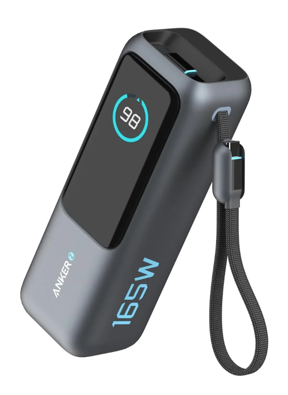 Anker Power Bank A1695H11 (25K, 165W, Built-in and Retractable Cables) - Black | Alwan Al-Taif Kuwait