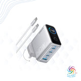 انكر شاحن B2697K41(140 واط، 4 منافذ، PD 3.1) مع كابل USB-C - فضي .