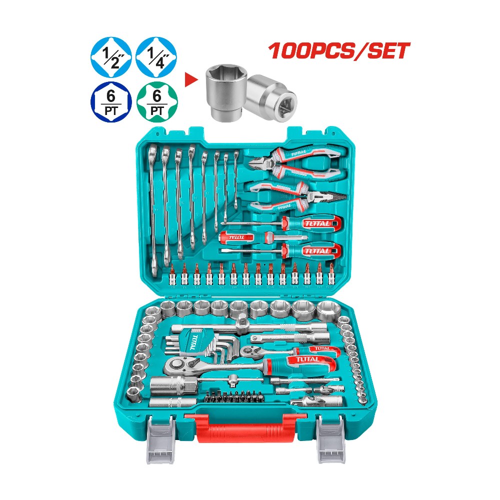 TOTAL 100 Pcs tools set THKTHP21006