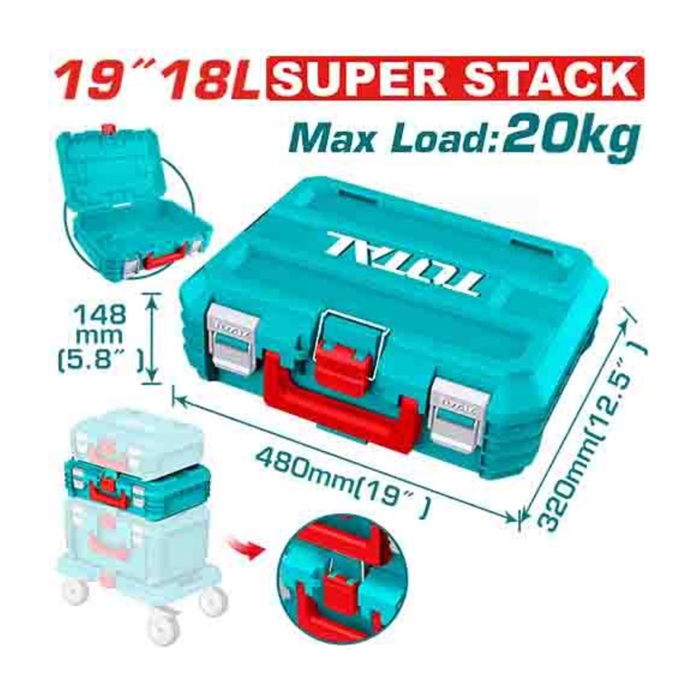 TOTAL 19" Stackable tool box TPBXS102