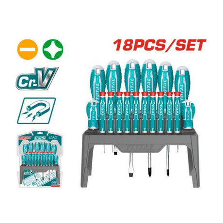 TOTAL 18 Pcs screwdriver and precision screwdriver set THT250618