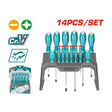 TOTAL 14 Pcs screwdriver and precision screwdriver set THT250614