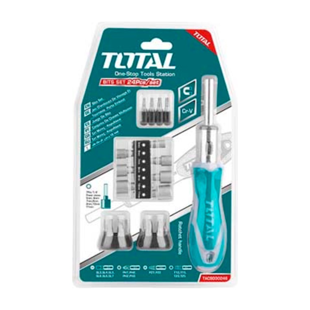 TOTAL 24 Pcs ratchet screwdriver set TACSD30246