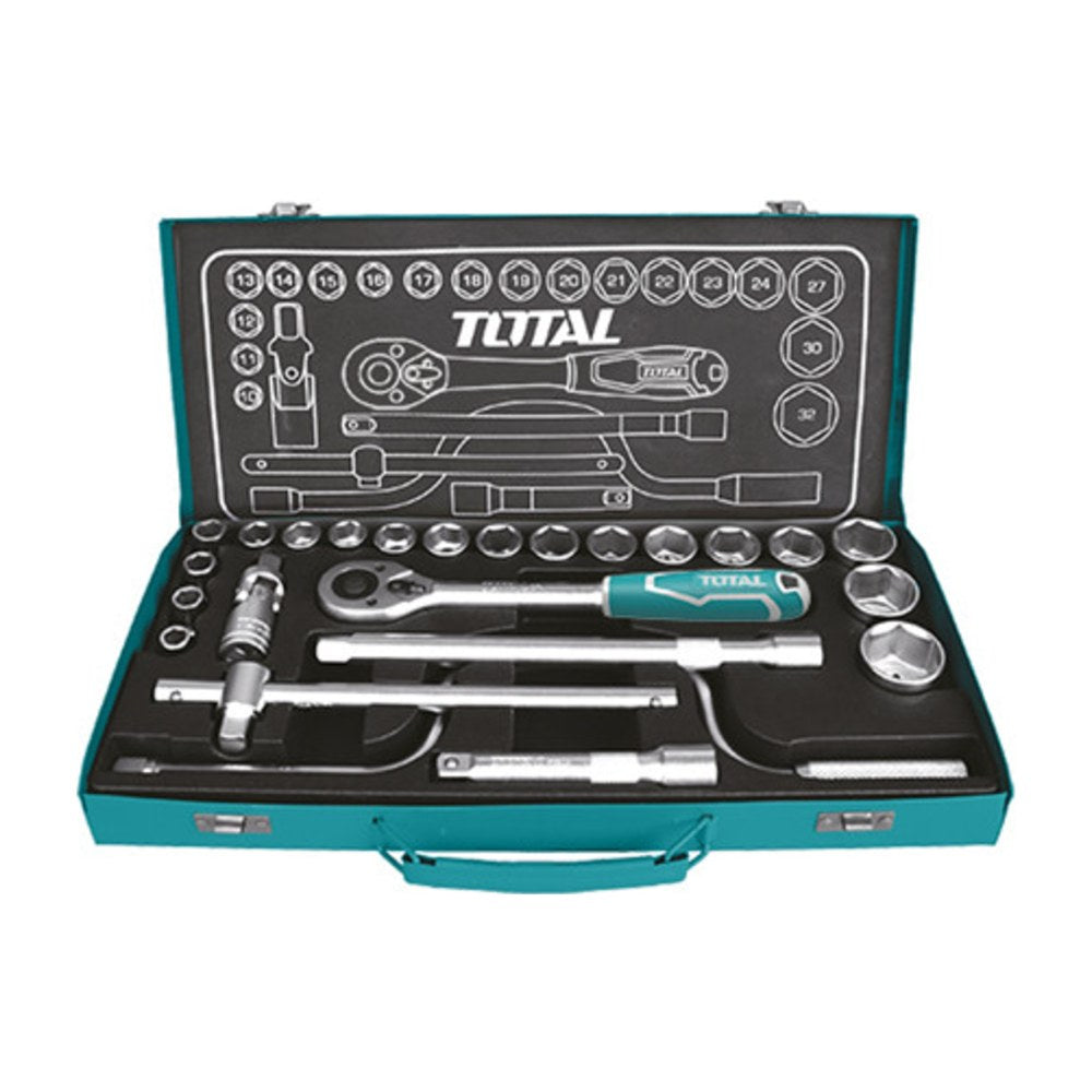 TOTAL 24 Pcs 1/2" socket set THT141253