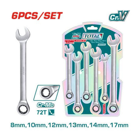 TOTAL 6 Pcs Ratchet spanner set THT102RK566