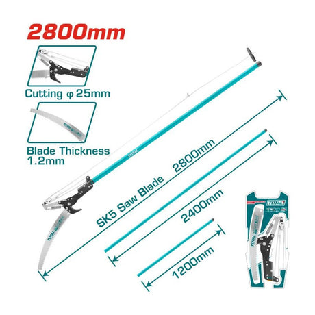 TOTAL Extendable pole saw & pruner THEPS25281