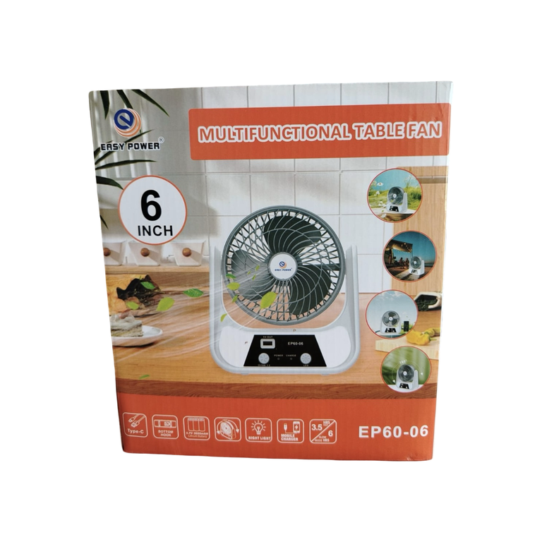 6-inch Fan EP60-06 – Compact Desk & Car Fan