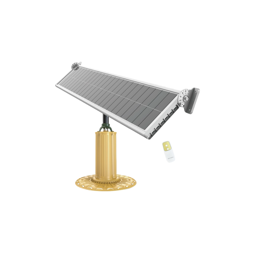 Gold searchlight on solar energy