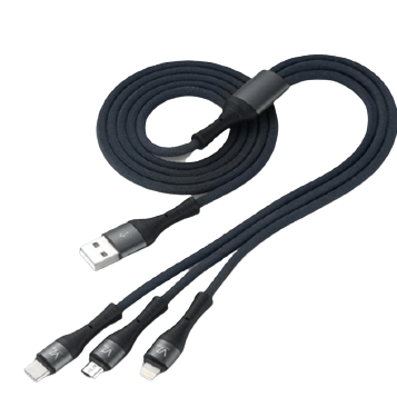 3-in-1 Phone Charging Cable – Type-C, iPhone, Micro USB | Alwan Al-Taif Kuwait
