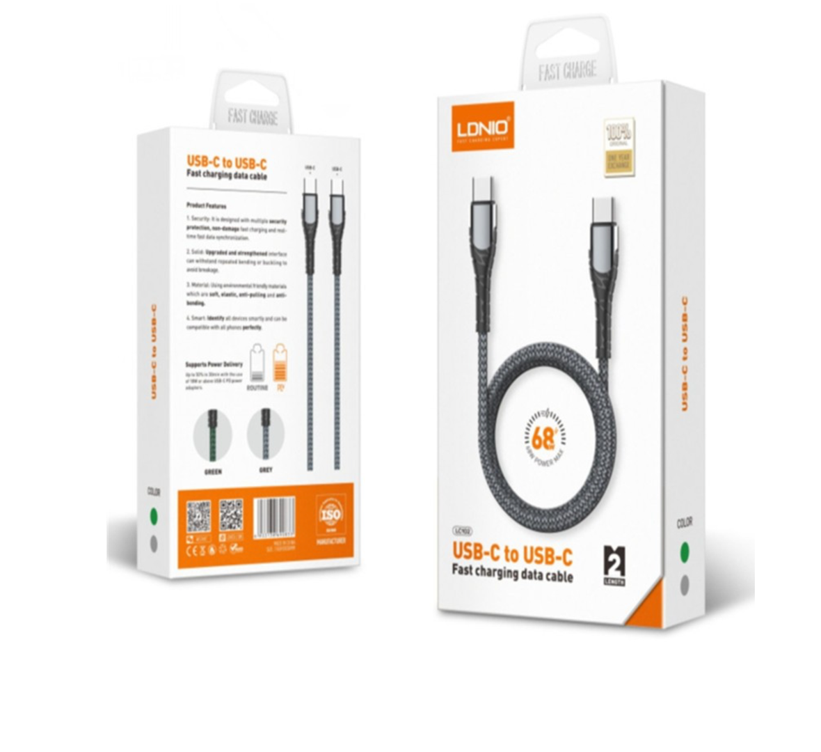 LC102 LDNIO Type-C Charger Cable 2 Meters